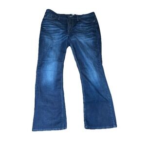 Lee Dark Wash Bootcut Size 14 P Jeans Women's Classic Stretch Denim Mid Rise